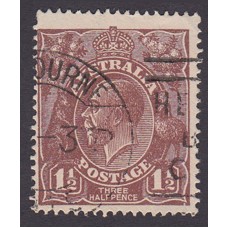 Australian    King George V   1½d Penny Half Pence Brown   Single Crown WMK  Plate Variety 4L31